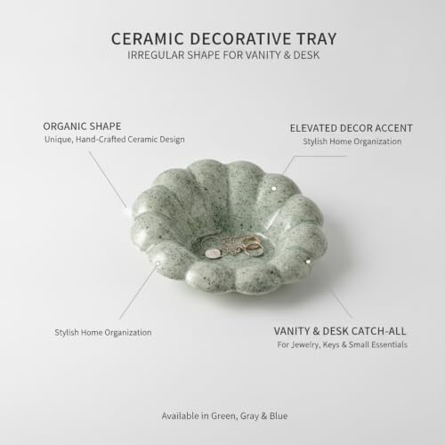 Declutter Your Space with This Irregular Ceramic Catch-All Tray for Jewelry and Keys - Image 5