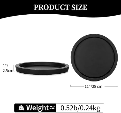 Hanobe Wooden Tray for Coffee Table: Candle Holder Plate Black Round Decorative Serving Tray - Vintage Table Centerpiece Rustic Farmhouse Home Decor - Image 6