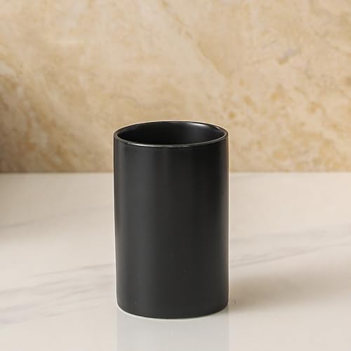 Japanese Minimalist Black and White Style Handleless Straight Ceramic Mug - Image 3