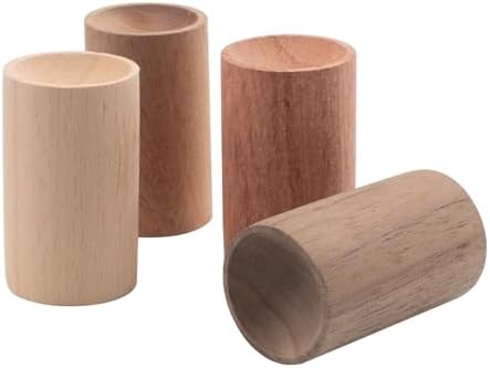 4 PCS Wood Essential Oil Diffusers, 4 Different Woods Small Cylinder Passive Diffuser for Home, Office, Bathroom, Bedroom, Car, Wardrobe, Yoga Hall and SPA (Wood Has No Fragrance) by SnowTing
