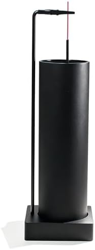 Incense Holder for Sticks,Incense Burner Holder,Modern Incense Holder for Stick with Glass Ash Catcher,Insence-Stick Holder [Anti-Ash Flying] for Yoga Spa (Upside Down Full Black) by CODINOO