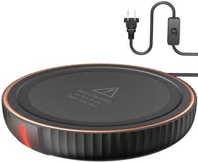 HouseGem Large Candle Warmer Plate - Coffee Cup Mug Warmer for Desk, Candle Melter, Electric Mug Heater for Beverages, Milk & Tea, Coffee Accessories Ideal Gifts Keep Cup Warm (Black) by HouseGem%C2%AE