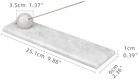 Natural Marble Incense Holder Tray (Grey White) - Image 2