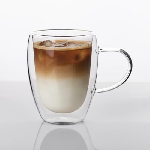 HillSpring 12oz Double Walled Glass Mugs, 1-Pack by HillSpring