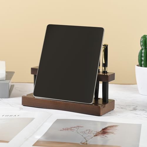 Wooden Pen Holder for Desk, Wood Pencil Holder Fountain Pens Display Stand with 9 Slots and Phone Holder, Stylish Office Desk Decor, Pen Organizer for Office, Home - Image 6