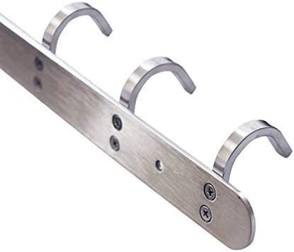 Coat Hook Rack with 8 Square Hooks - Premium Modern Wall Mounted - Ultra durable with solid steel construction, Brushed stainless steel finish, Super easy installation, Rust and water proof
