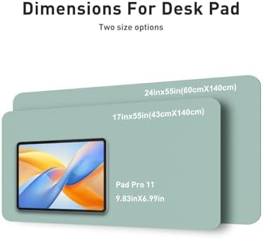 Aothia Faux Leather Desk Mat - Non-Slip PU Leather Desk Blotter, Waterproof Writing Surface, Large Desk Pad for Office & Home (Light Blue, 55" x 17") - Image 5