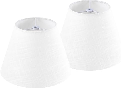GO&SO Small Mini Linen Lamp Shades Set of 2,5"×9"×6.4" White Bell Shade by GOSO