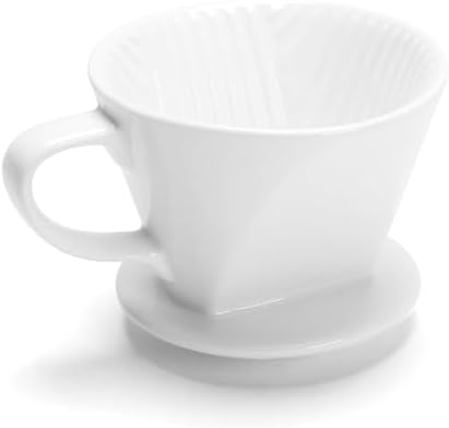 Ceramic Coffee Dripper Small, White Pour Over with Single Hole by YACEYACE