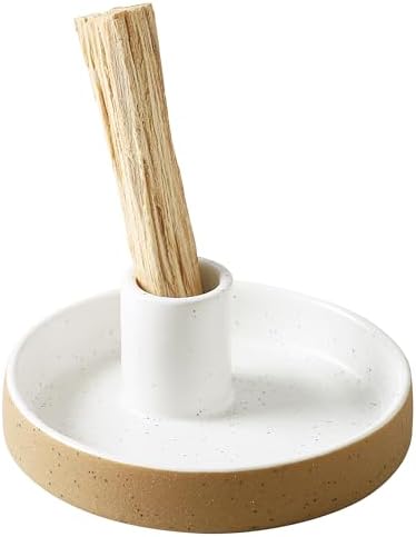 Palo Santo Holder, Ceramic Incense Holder for Palo Santo Sticks, Scent Wood Stand and Ash Catcher, Simple, Sturdy and Well Made Incense Burner, Modern Terracotta by HOCUROAY