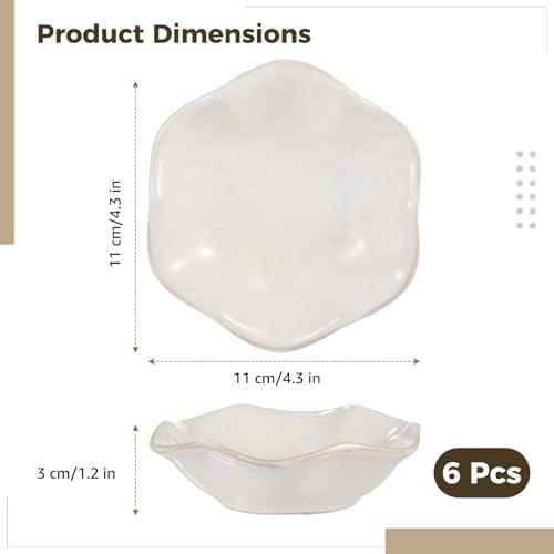 6 Pcs Ceramic Jewelry Dishes, Lotus Leaf Ring Trays, Gold Trim Trinket Tray - Image 5