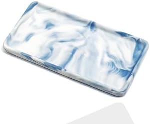6.4" Porcelain Small Bathroom Narrow Mini Tray - Blue by VSUINGO-StriveforPerfection