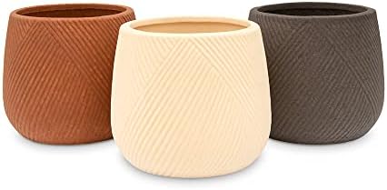 Weddingstar Small Decorative Indoor Ceramic Planters - Neutrals - Set of 3 by WEDDINGSTAR