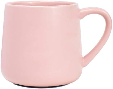 Bosmarlin Large Glossy Ceramic Coffee Mug, Pink Tea Cup for Office and Home, 18 oz, Suitable for Dishwasher and Microwave, 1 Pack (Pink) by Bosmarlin