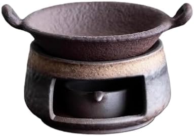 Ceramic Aromatherapy Burner — Candle Warmer for Herb, Natural Oil Fragrance Diffuser & Teapot Warmer, for Home Fragrance, Meditation, and Relaxation (B-Stone Texture Stove+D2 Baking Dish) by Unknown