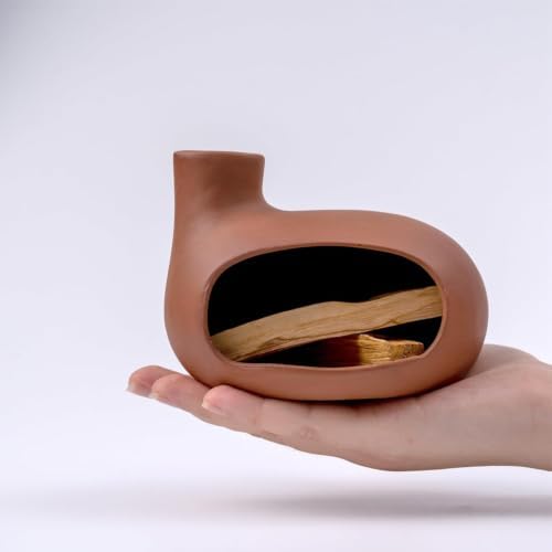 Terracotta Palo Santo Holder - Modern Chiminea Incense Burner for Yoga - Image 2