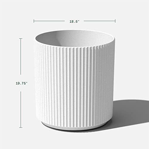 Veradek Demi Series Round Planter for Porch, Patio, Backyard | Durable Plastic-Stone Composite Material | Modern Décor for Tall Plants, Flowers - Image 3