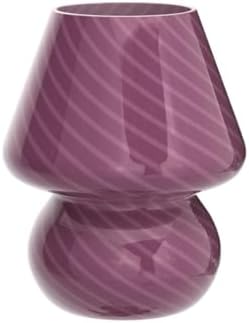 Mushroom Lamp,Glass Mushroom Bedside Table Lamps Purple Translucent Murano Vintage Style Striped Small Nightstand Desklamp Swirl Light for Home Decor, Dining, Living, Bedroom, Gift (Stripe Purple) - Image 4