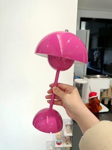 Flower Bud Lamp, Cordless Rechargeable Mushroom Table Lamp, Pink - Image 4
