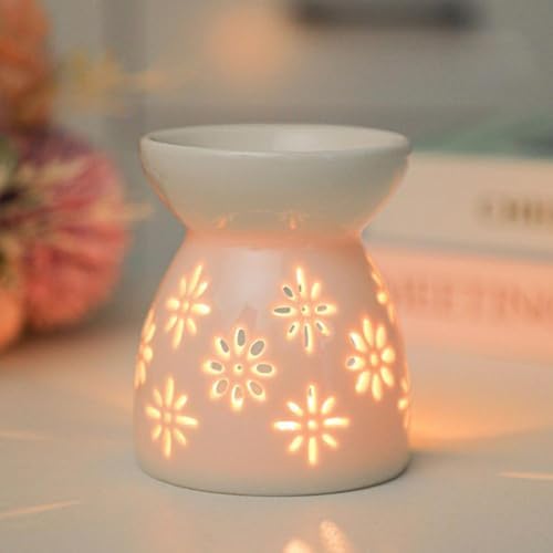 Ceramic Tea Light Candle Holder, Essential Oil Burner Wax Melt Burners Incense Aroma Diffuser Candle Tealight Holder Home Bedroom Decor Housewarming Gift - Image 4