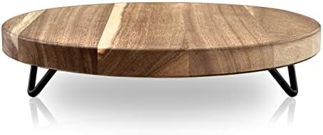 WILDMOS Decorative Round Wood Riser for Display,Pedestal Tray for Home or Kitchen and Bathroom Countertop Organizer,Farmhouse Kitchen Counter Decor Tray. (10-inch) by WILDMOSENJOYYOURHOME
