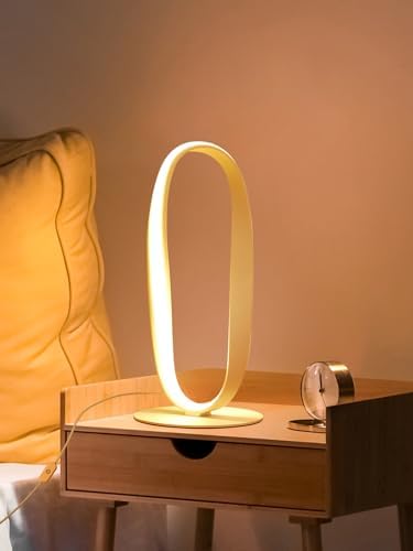 NUÜR White Circle LED Table Lamp, 3 Color Temperatures, Dimmable - Image 2