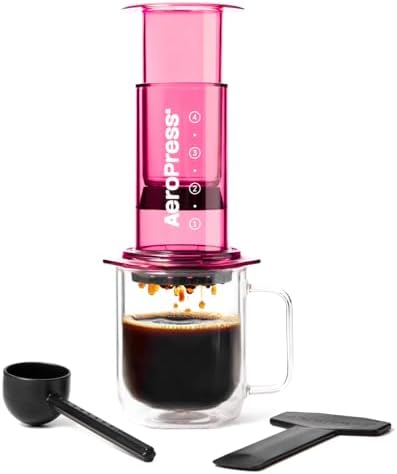 AeroPress Clear Pink Coffee Press, French Press, Pour-Over & Espresso Style by AeroPress