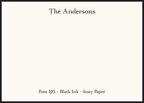 Professional Personalized Flat Cards - Raised Ink & Black Border with 25 Matching Envelopes