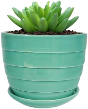 Cute 4.13 Inch Ceramic Home Garden Decoration Succulent Cactus Flower Pots Container -Plant Not Included，Light Blue - Image 4