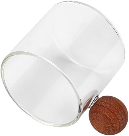 Kikumi Heat Clear Glass Coffee Cup with Wooden Ball Handle for Office Bar Party (Clear) - Image 2