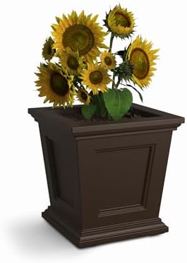 Mayne Fairfield 16in Self-Watering Square Planter, Espresso by Mayne