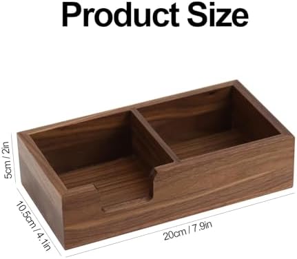 MultiBey Walnut Sticky Note Holder for Desk - 2-in-1 Organizer with Paper Clip Tray & 3x3 Post It Dispenser, Wood Self Stick Memo Pad Holder Dispenser Supplies Organizer for Office Home Schools - Image 5