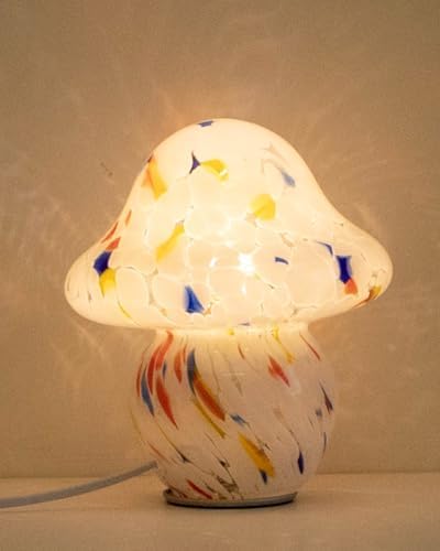 HEQET Mushroom Lamp for Bedroom,Mid Century Modern Lamp for Nightstand, Dimmable Retro Egg Tart Bedside Small Lamps,Unique Home Mushroom Decor Aesthetic Cute Table Lamps for Living Room by HEQET