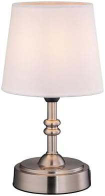 O’Bright Seraph mini – Cordless LED Table Lamp with Dimmer, Built-in Rechargeable Battery, 3-Level Brightness, Patio Table Lamp, Bedside Night Lamp, Ambient Light for Restaurant, Brushed Nickel by OBright