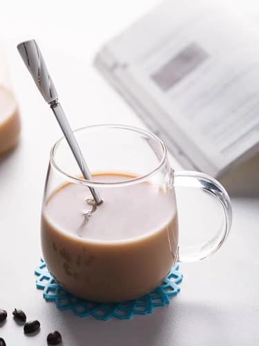 Coffee Cup Set of 4, high borosilicate glass cups, clear glass coffee cups, large glassware set, 16 ounce glass cups with handles, can also be given as gifts - Image 4