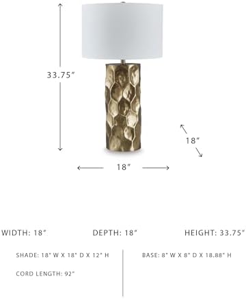 Signature Design by Ashley Marshawn Glam Metal Table Lamp with 3-Way Switch, Metallic - Image 7