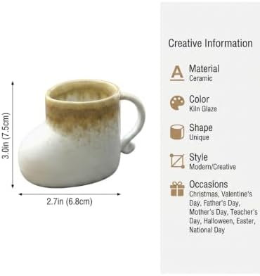 Unique Reactive Glaze Ceramic Coffee Mug Vintage Handmade Cup - Image 3