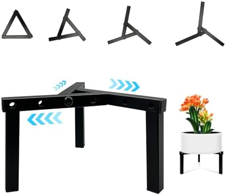 Three Legs Adjustable Metal Plant Stand for 5"-10" Plant Pot – Indoor & Outdoor (Black, 1 Pack) by DDPow