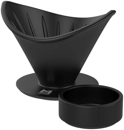 MAVO Coffee Dripper, Pour Over Ceramic Coffee Dripper with Tray, Compatible with V01 V02, Black by DiscoveryJoyinCoffee