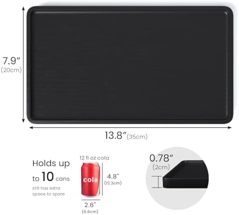 VERTORGAN Bamboo Serving Tray,13.8x7.9 Inch Trays,Home Decor(Black) - Image 5