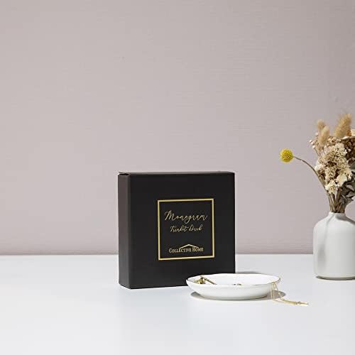 COLLECTIVE HOME - Ceramic Jewelry Tray, Decorative Trinket Dish for Rings Earrings Necklaces Bracelet Watch Keys, Birthday Mother's Day Christmas Gift for Women, 4.75", Colored Surface (C) - Image 3
