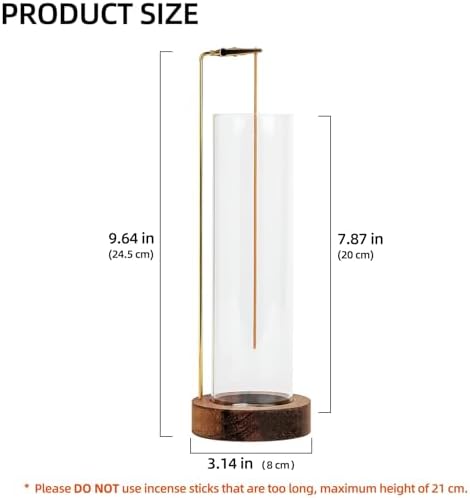 Incense Holder for Sticks, Anti-Ash Flying Incense Burner with 30 Incense Sticks, Detachable Glass Ash Catcher (Wood, Brown-2Pcs) - Image 2