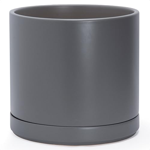 D'vine Dev 14 Inch Ceramic Planter Pot, Grey, 94-O-G-3 by DvineDevPlanterPotsandStand