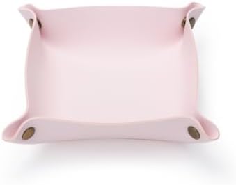Canvas Storage Tray Cotton Key Catchall Stylish Organizer for Small Items Lightweight Design (Pink,Small) by YONBEN