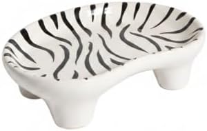 Vanity Tray Ceramic, Irregular Organic Shape Catchall Dish for Jewelry Keys Rings, Modern Decorative Accent for Nightstand Bathroom Counter Desk, White Brown by Unknown