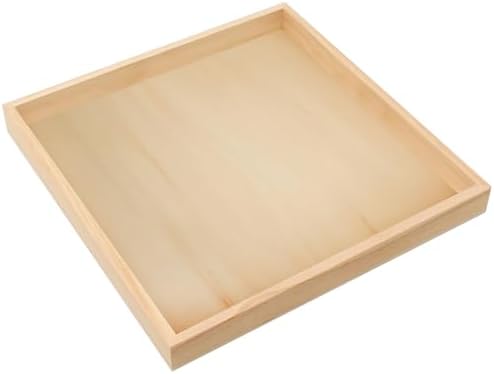 Wood Tray, Pack of 1 Wooden Trays, 6 Inch x 6 Inch Square Platter for Gifting, Sorting and Decor, Coffee Table and Ottoman Tray by Woodpeckers