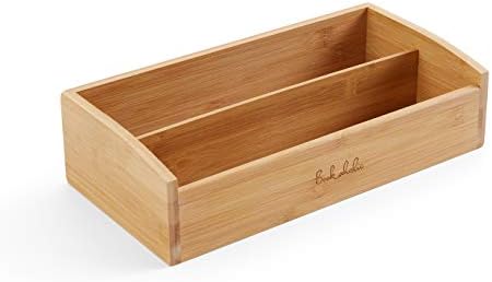 Bookaholic Desk Organizer 2 Tier Bamboo Desk Storage for Office Supplies, Toiletries, Crafts, Great for Desk, Vanity, Tabletop in Home or Office - Image 2