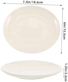 Happyyami Cute Ceramic Tray Dish for Jewelry and Keys, White Decorative - Image 2