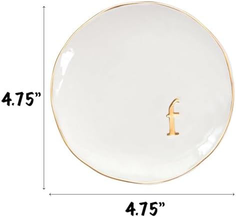 COLLECTIVE HOME - Ceramic Jewelry Tray, Decorative Trinket Dish for Rings Earrings Necklaces Bracelet Watch Keys, Birthday Mother's Day Christmas Gift for Women, 4.75", Glossy (f) - Image 2