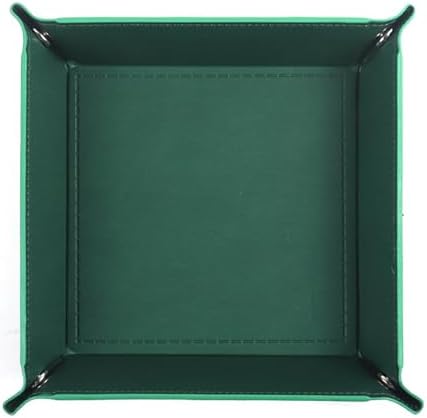 Valet Tray Desktop Storage Organizer – Vegan Leather Catchall Tray Bedside Vanity Tray Nightstand Caddy Holder for Remote Controller, Watch, Keys, Phone, Wallet, Coin, Jewelry, Midnight Green by siduater